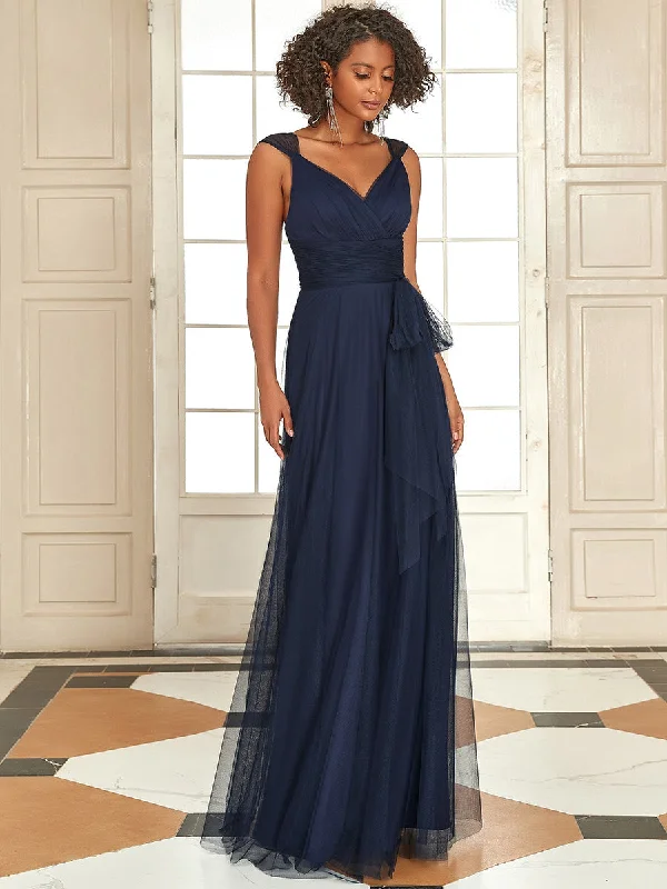 Adorable A Line Sleeveless Wholesale Tulle Bridesmaid Dresses With Belt Pretty Tulle Dress Adorable A Line Sleeveless Wholesale Tulle Bridesmaid Dresses With Belt Pretty Tulle Dress