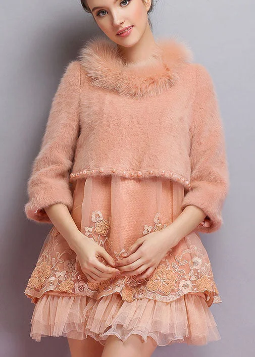 Organic Pink Embroideried Nail bead fashion Winter sweaters Dress Casual Winter Sweater Organic Pink Embroideried Nail bead fashion Winter sweaters Dress Casual Winter Sweater