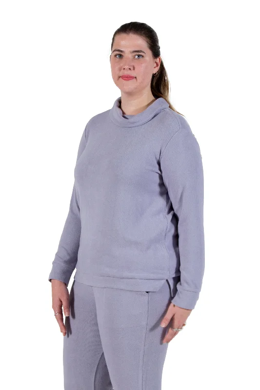 Plus Size Comfort Luxe Collection Cozy Knit Cowl Neck Top Plus Size Knee-length