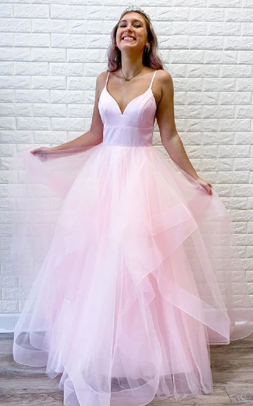 Satin Tulle Floor-length A Line Sleeveless Adorable Prom Dress with Ruffles-334342 Tulle Dress Charm Satin Tulle Floor-length A Line Sleeveless Adorable Prom Dress with Ruffles-334342 Tulle Dress Charm