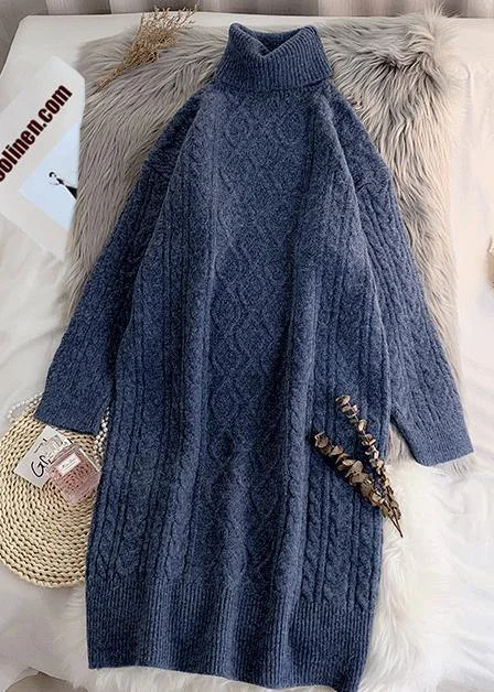 Knitted navy Sweater Wardrobes Vintage lapel thick Funny knitwear Winter Sweater Dress Knitted navy Sweater Wardrobes Vintage lapel thick Funny knitwear Winter Sweater Dress