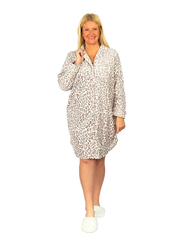 La Cera Plus Size Silky Sheered Minky Fleece Nightshirt Plus Size Sexy