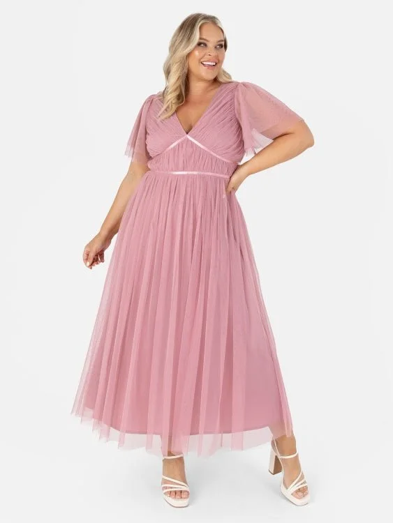 Anaya With Love Plus Size Recycled Blush Pink Ribbon Detail Midi Dress Elegant Plus Size Dress Anaya With Love Plus Size Recycled Blush Pink Ribbon Detail Midi Dress Elegant Plus Size Dress