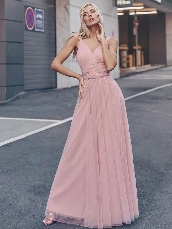 Custom Size Floor Length Sleeveless Wholesale Tulle Bridesmaid Dresses Pleated Tulle Dress Custom Size Floor Length Sleeveless Wholesale Tulle Bridesmaid Dresses Pleated Tulle Dress