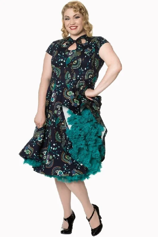 Proud Peacock Cut Out Plus Size Dress Trendy Plus Gown