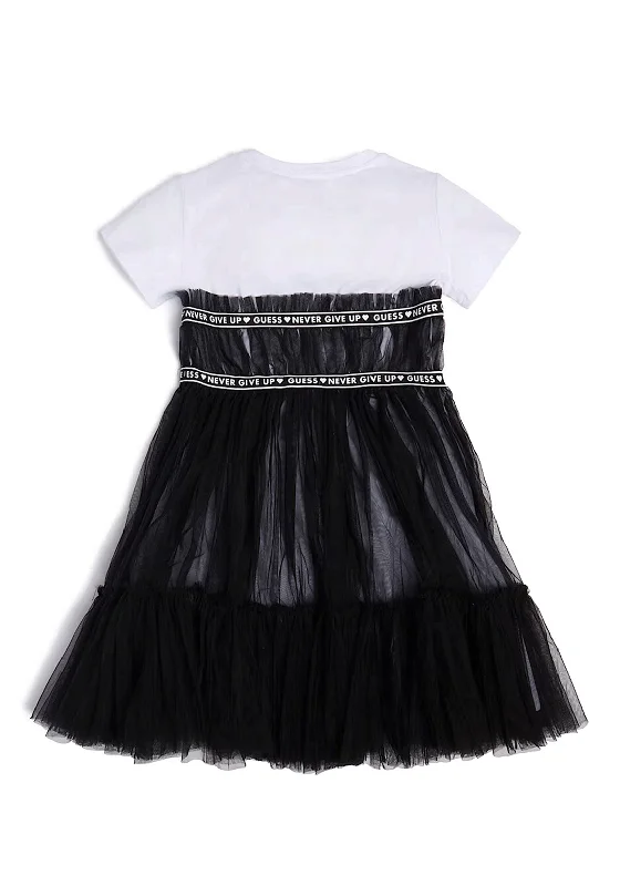 Guess Tulle Fabric Insert Dress, Black Tulle Dress Modern