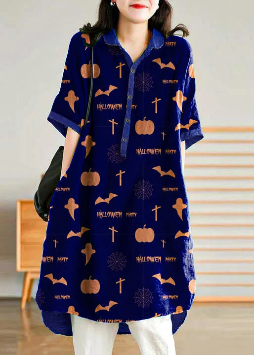 Jade dark blue stripes polka dots Linen Women Casual Linen Shirt Dress Mini Shirt Dress Jade dark blue stripes polka dots Linen Women Casual Linen Shirt Dress Mini Shirt Dress