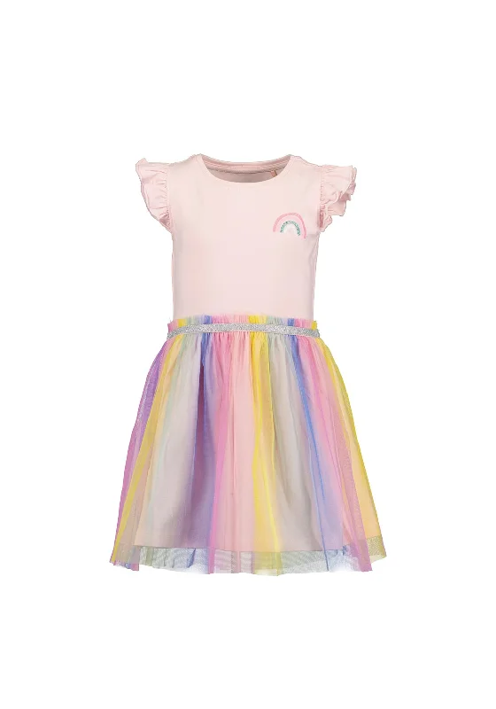 Blue Seven Girl Rainbow Tulle Dress, Pink Tulle Dress Simple