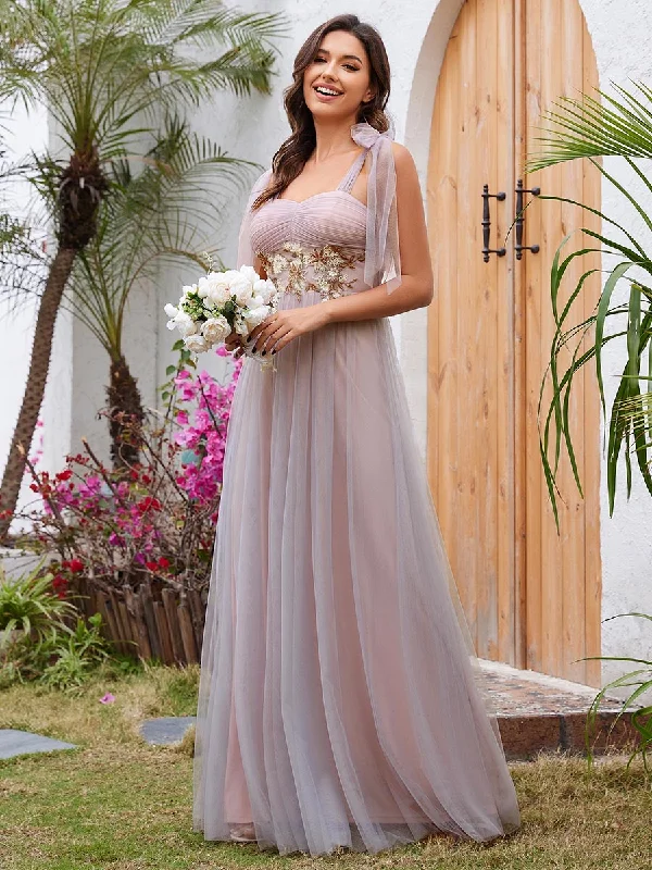 Appliques Lace Sweetheart Neckline Tulle Wholesale Bridesmaid Dress Tulle Dress Style Appliques Lace Sweetheart Neckline Tulle Wholesale Bridesmaid Dress Tulle Dress Style