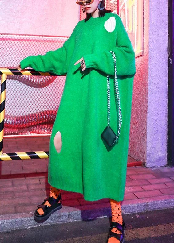 Knitted o neck Hole Sweater weather Design green daily knit dress Turtleneck Knit Dress Knitted o neck Hole Sweater weather Design green daily knit dress Turtleneck Knit Dress