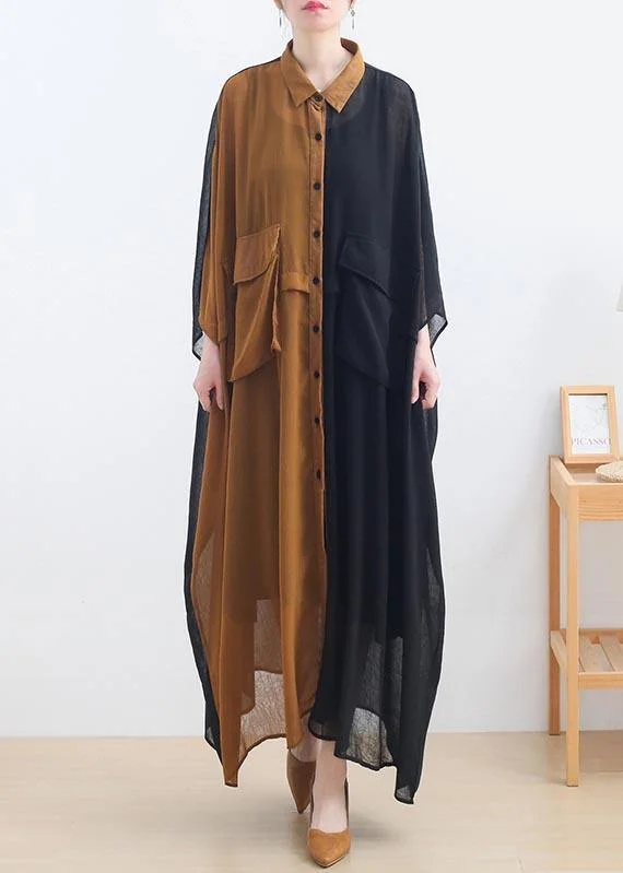 Sometimes Warm Sometimes Cold- Summer Shirt Dress Chiffon Dresses Soft Shirt Dress