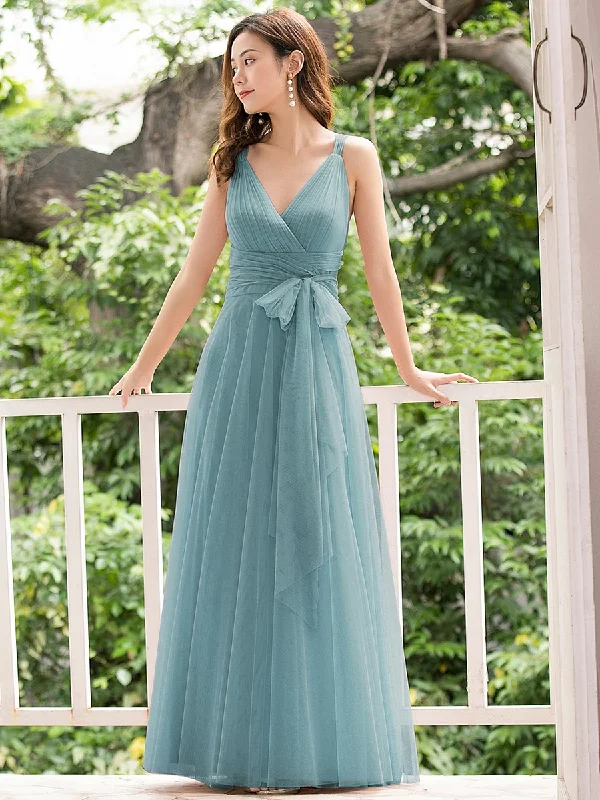 Floor Length Sleeveless Wholesale Tulle Bridesmaid Dresses Soft Layered Tulle