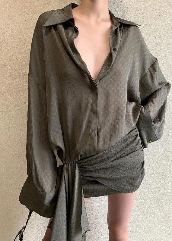 2024 Original Design Unique Shirt Wrap Hip Dress Summer Casual Fit Shirt