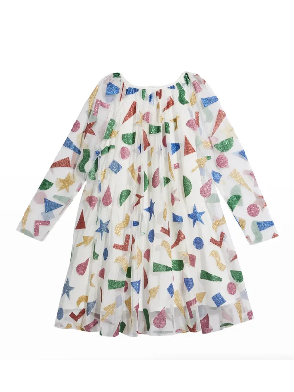 Stella McCartney Glitter Stickers Tulle Dress Floor-length Tulle Dress