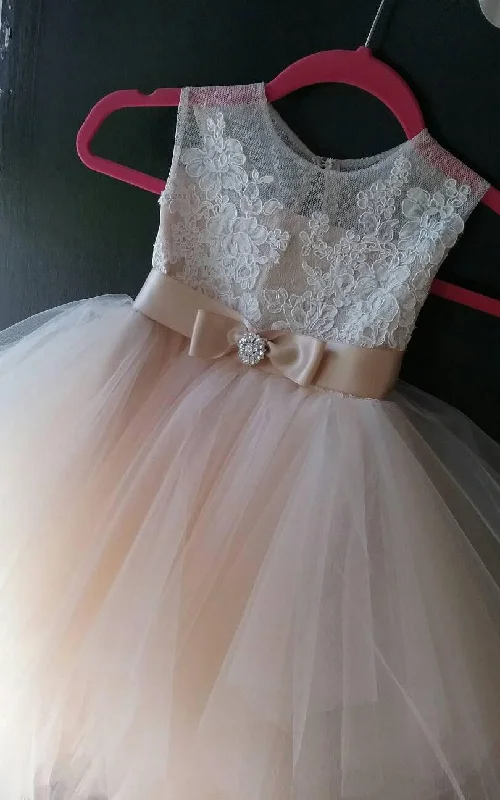 Beautiful Tea-length Tulle Dress With Bow Sash Ribbon-401948 Tulle Dress Modern