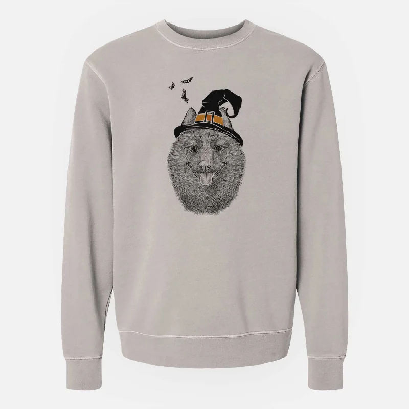 Witch Sander the Schipperke - Unisex Pigment Dyed Crew Sweatshirt