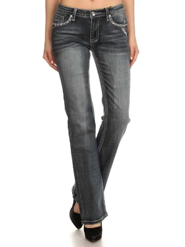 Naughty Too Distressed Skull Jean In Grey