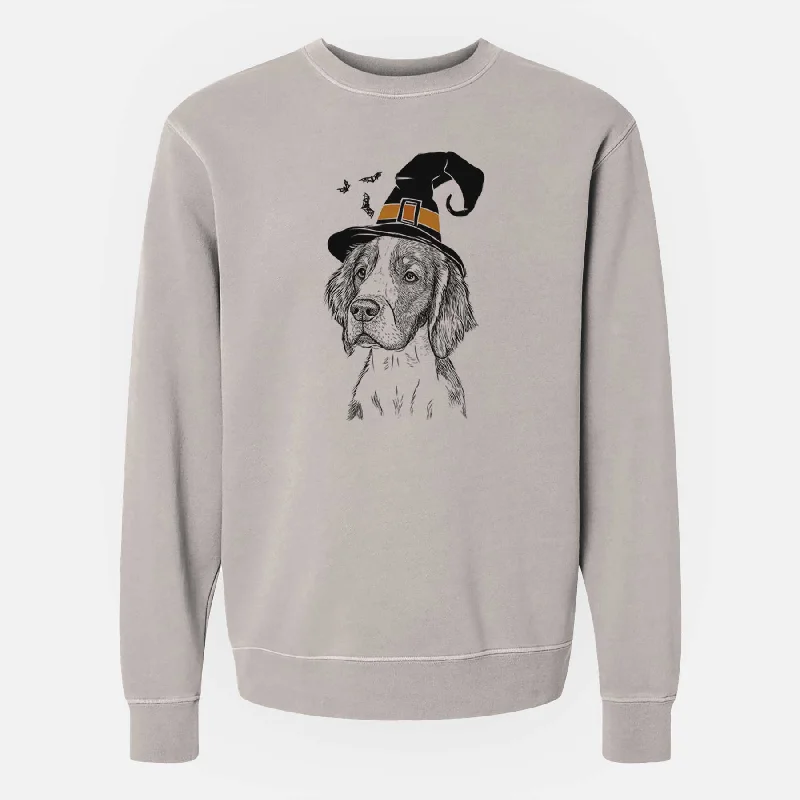 Witch Roxy the Welsh Springer Spaniel - Unisex Pigment Dyed Crew Sweatshirt