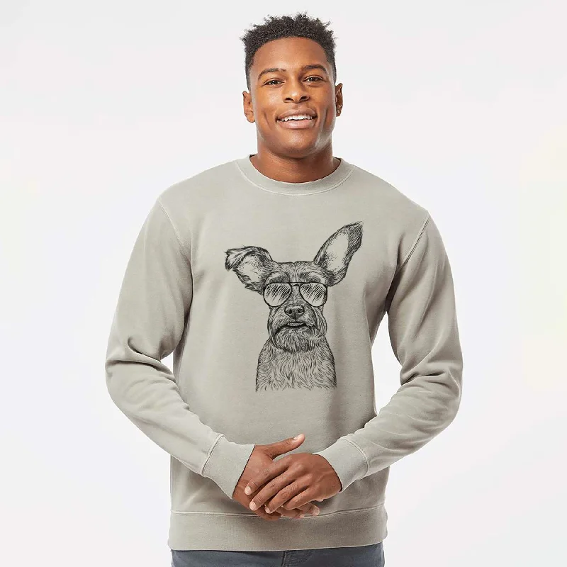 Aviator Sawyer the Snorkie - Unisex Pigment Dyed Crew Sweatshirt