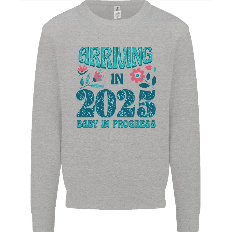 Arriving 2025 New Baby Pregnancy Pregnant Mens Sweatshirt Jumper