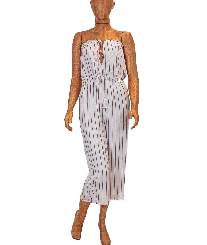 Striped Strapless Jumpsuit