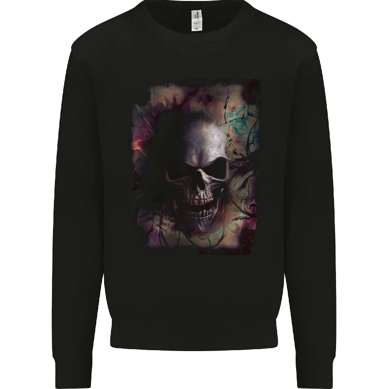 Artistic Skull Gothic Goth Mens Sweatshirt Jumper