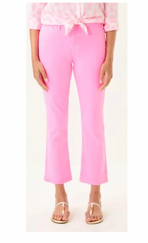 27" Annet High Rise Crop Flare Jean In Rousseau Pink