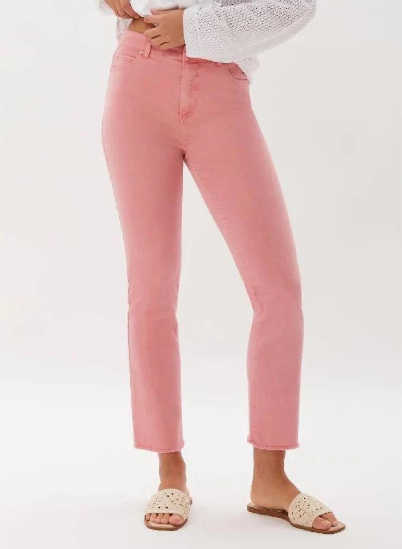 La Cienega Straight Leg Cropped Jean In Shell Pink