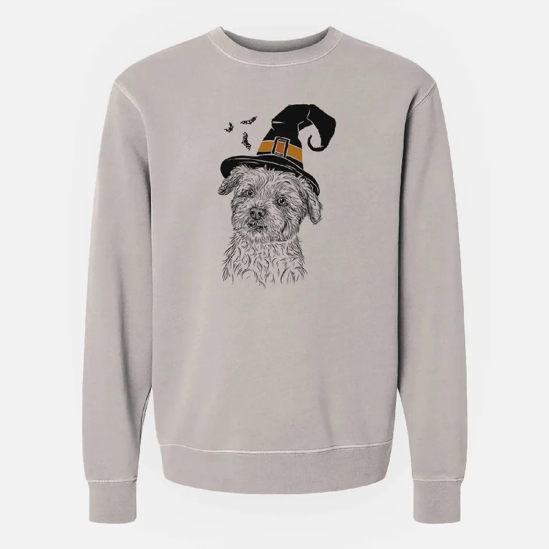 Witch Roxie the Schnauzer Shih Tzu Mix - Unisex Pigment Dyed Crew Sweatshirt