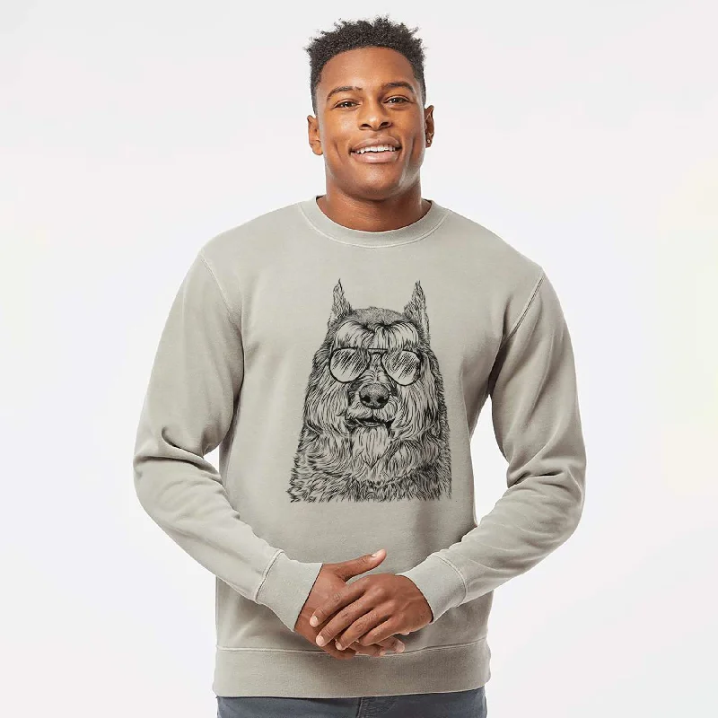 Aviator Sabre the Bouvier Des Flandres - Unisex Pigment Dyed Crew Sweatshirt