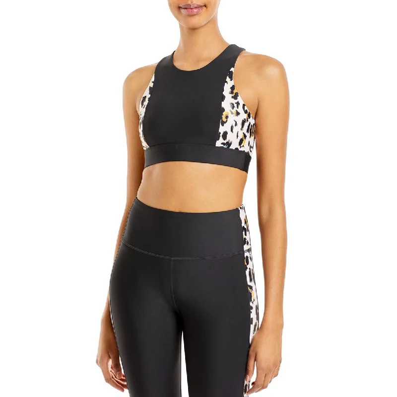 Aqua Womens Animal Print Fitness Sports Bra Cozy Hoodies & Sweatshirts
