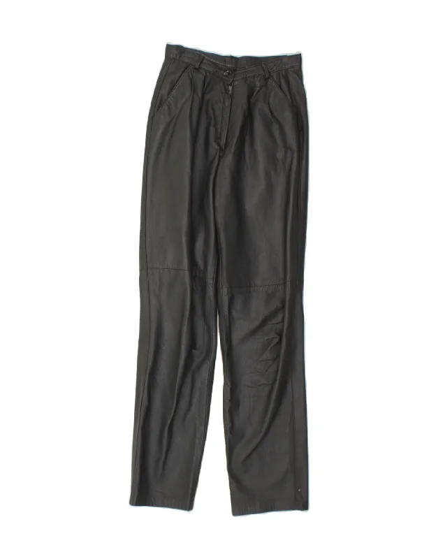 VINTAGE Womens Straight Chino Trousers EU 42 Large W34 L30 Grey Leather