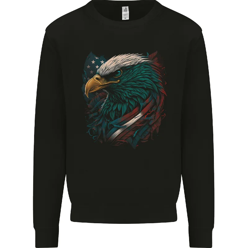 Artistic American Bald Eagle in Stars & Stripes Mens Sweatshirt Jumper