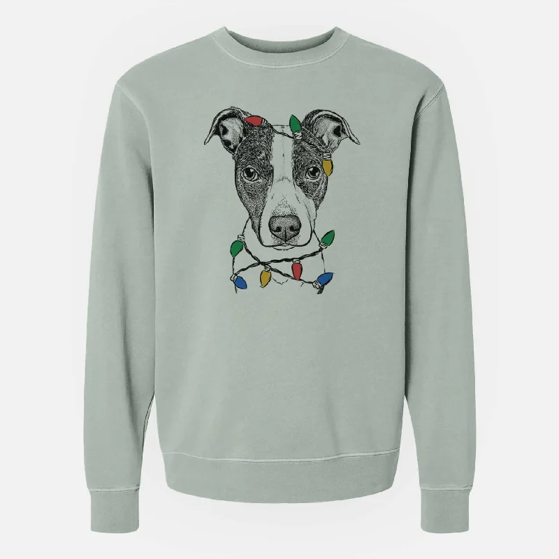 Christmas Lights Roxy the Bo Jack - Unisex Pigment Dyed Crew Sweatshirt