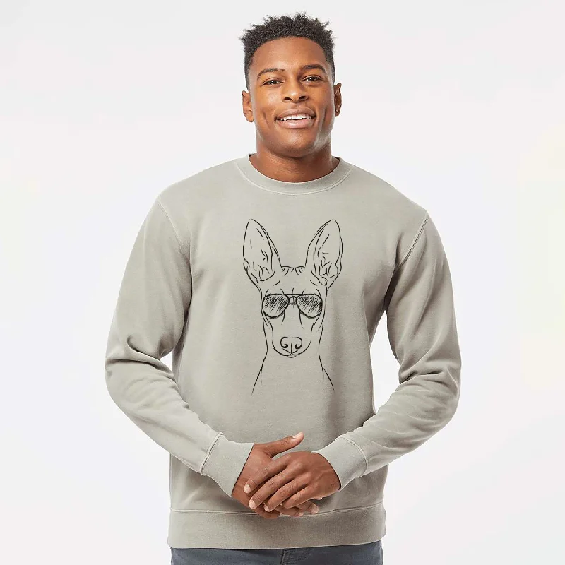 Aviator Ruadh the Pharaoh Hound - Unisex Pigment Dyed Crew Sweatshirt