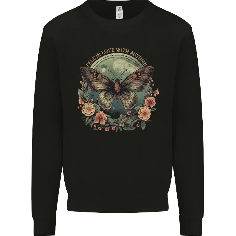 Autumn Butterfly and Flowers Mens Sweatshirt Jumper