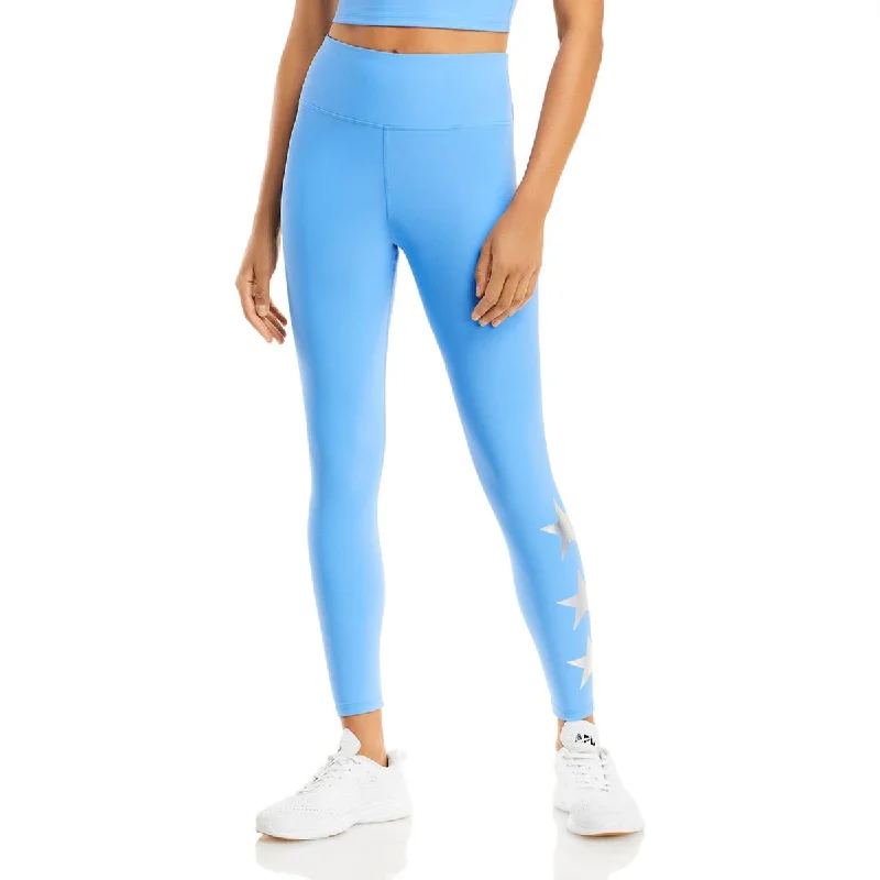 Aqua Womens Foil Star Ankle Activewear Athletic Leggings Trendy Hoodie Sweatshirt