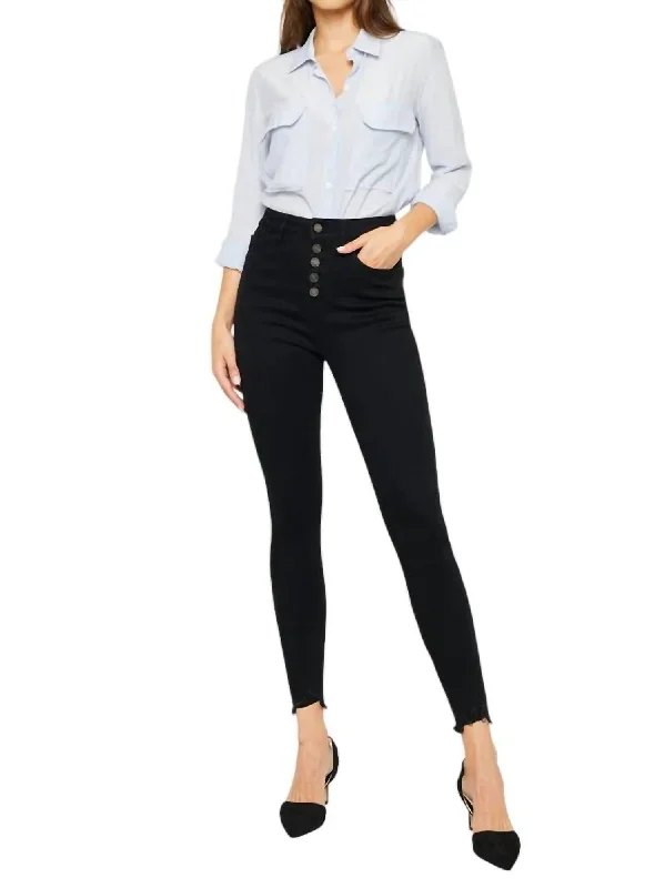 Greyson High Rise Super Skinny Jean In Black