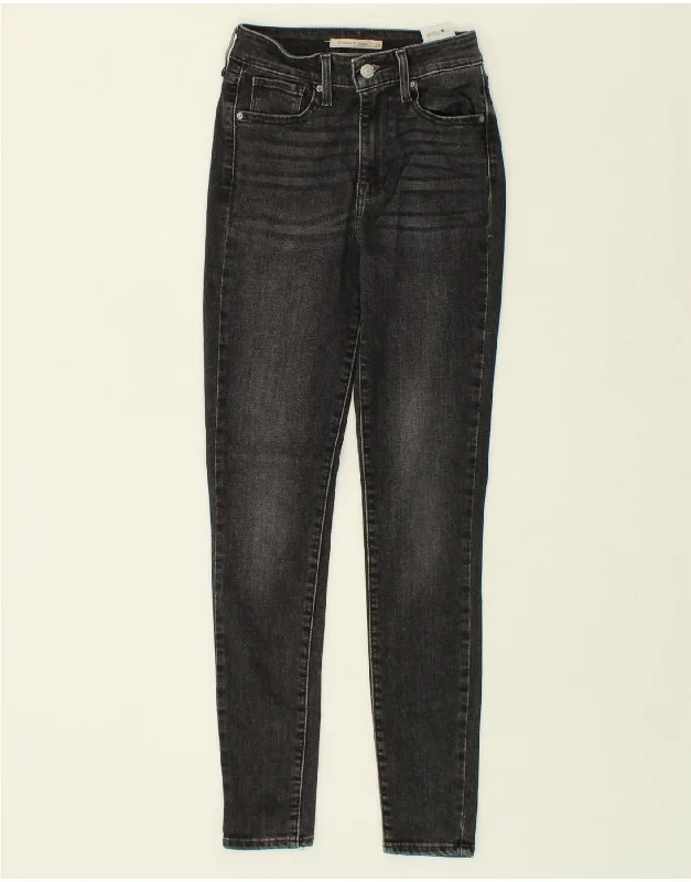 LEVI'S Womens 721 High Rise Skinny Jeans W25 L30 Grey Cotton