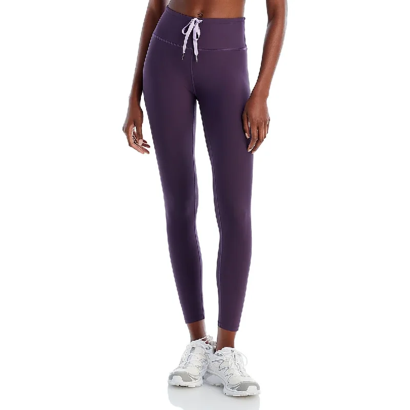 Aqua Womens High Rise Drawcord Athletic Leggings Lightweight Zip Hoodie