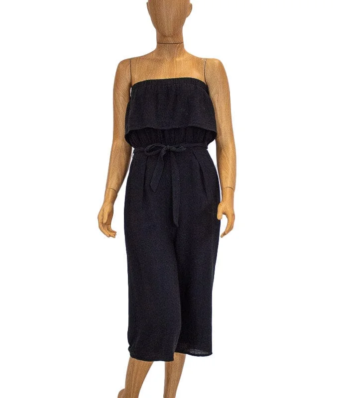 Cropped Linen Jumpsuit
