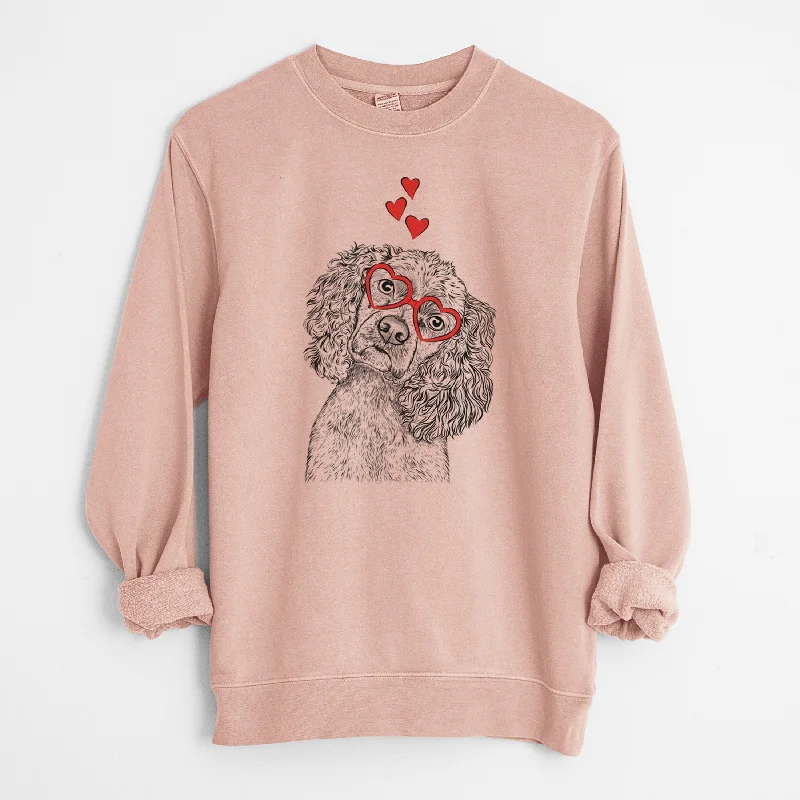 Valentine Sadie the Cocker Spaniel - Unisex Pigment Dyed Crew Sweatshirt