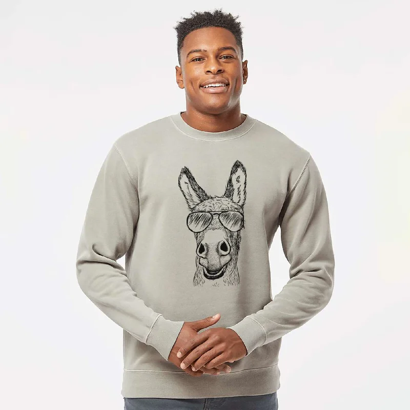 Aviator Samule the Donkey - Unisex Pigment Dyed Crew Sweatshirt