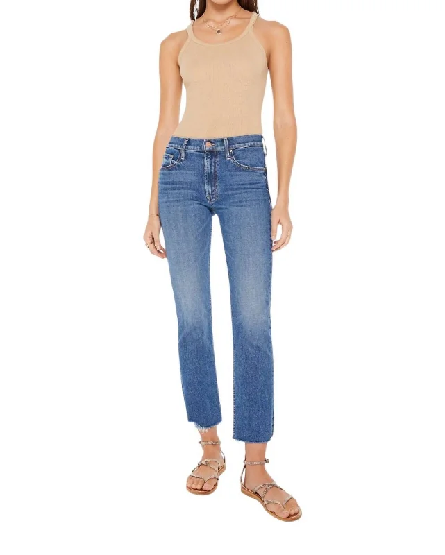 Mid Rise Rider Ankle Fray Jean In Local Charm