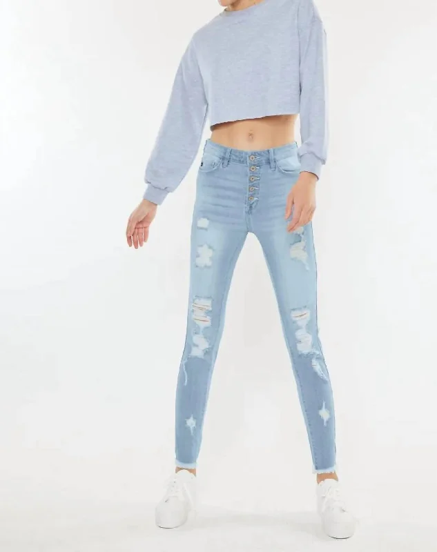 Lola High Rise Super Skinny Jeans In Light Stone Wash