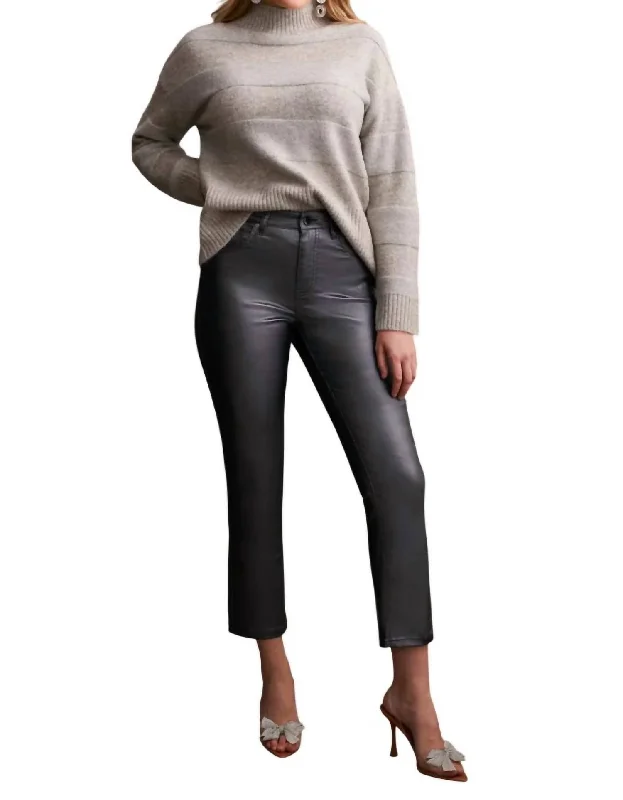 Sophia Metallic Straight Leg Jean In Pewter