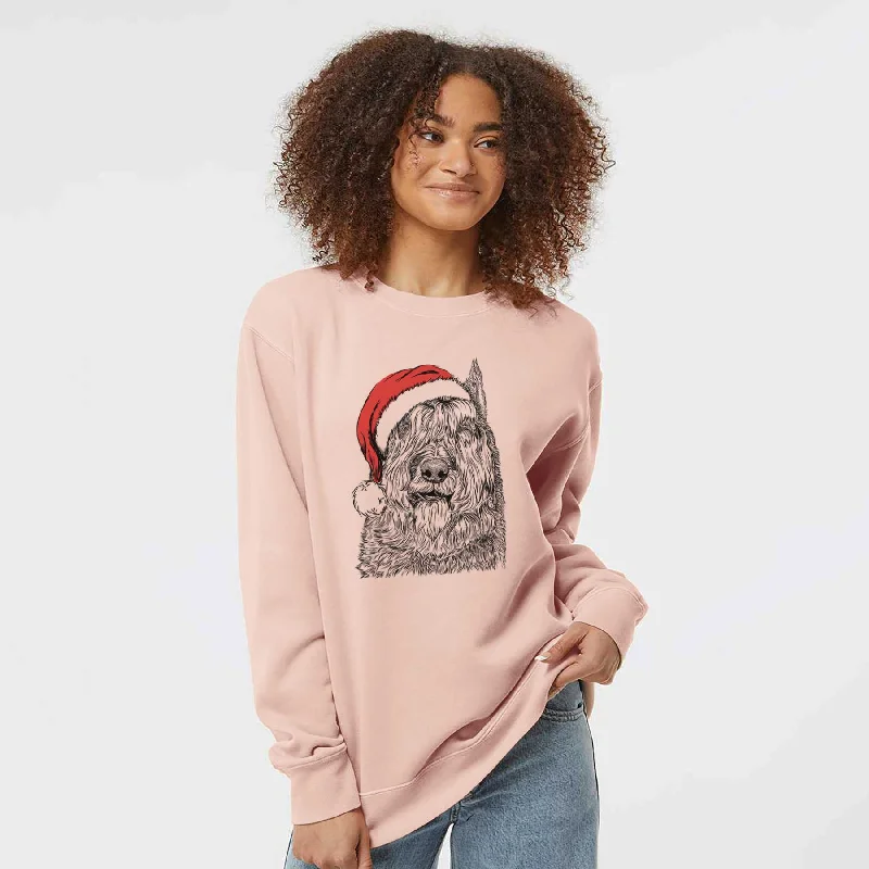 Santa Sabre the Bouvier Des Flandres - Unisex Pigment Dyed Crew Sweatshirt