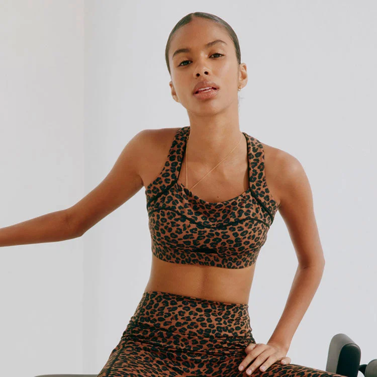 Leopard Sports Bra Printed Hooded Sweatshirts