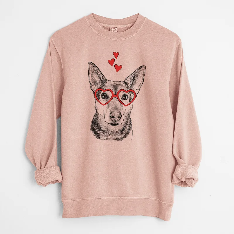 Valentine Sammie the Mixed Breed - Unisex Pigment Dyed Crew Sweatshirt