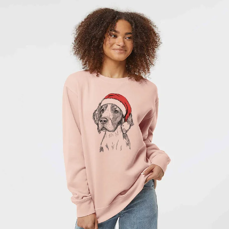 Santa Roxy the Welsh Springer Spaniel - Unisex Pigment Dyed Crew Sweatshirt